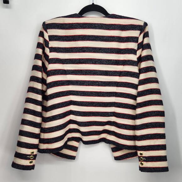 CAbi Love Carol Cruise Jacket Nautical Coat Striped Blue Red Ivory #5094 Women 6 - Picture 11 of 11